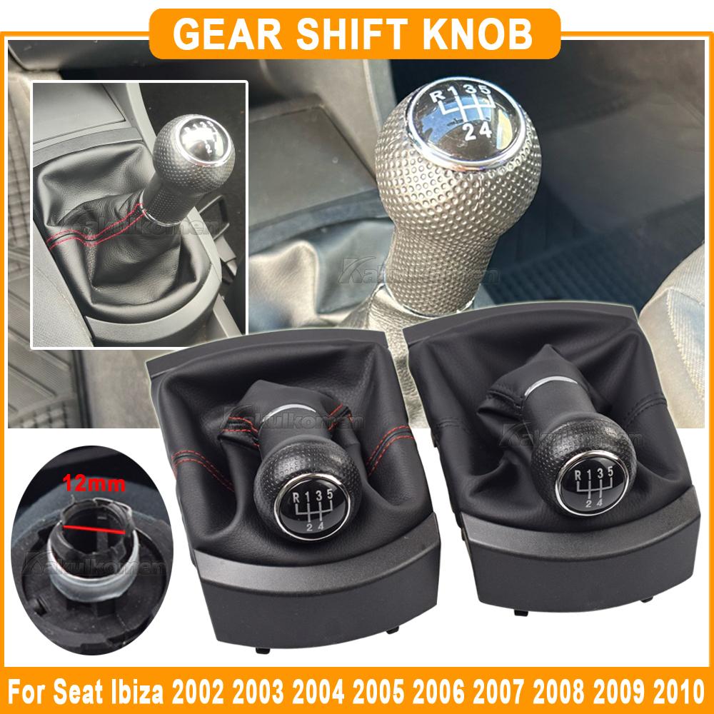 Leather Car Styling Gear Shift Knob Lever Gaitor Boot Dustproof Cover Case For SEAT Ibiza 2002 2003 2004 2005 2006 2007