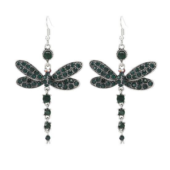 Многоцветные ретро-серьги с кисточками и стрекозой в этническом стиле, женские длинные серьги с бриллиантами