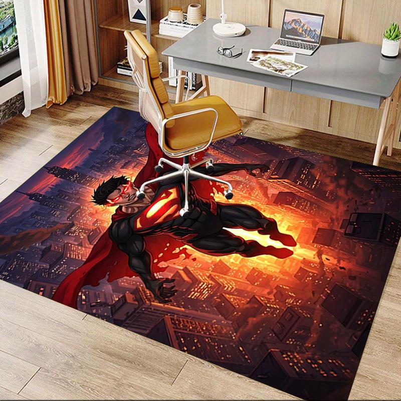 1pc Superman black Carpet, for Home & Office Decor, Desk Chair Carpet, Festive GiftL1367