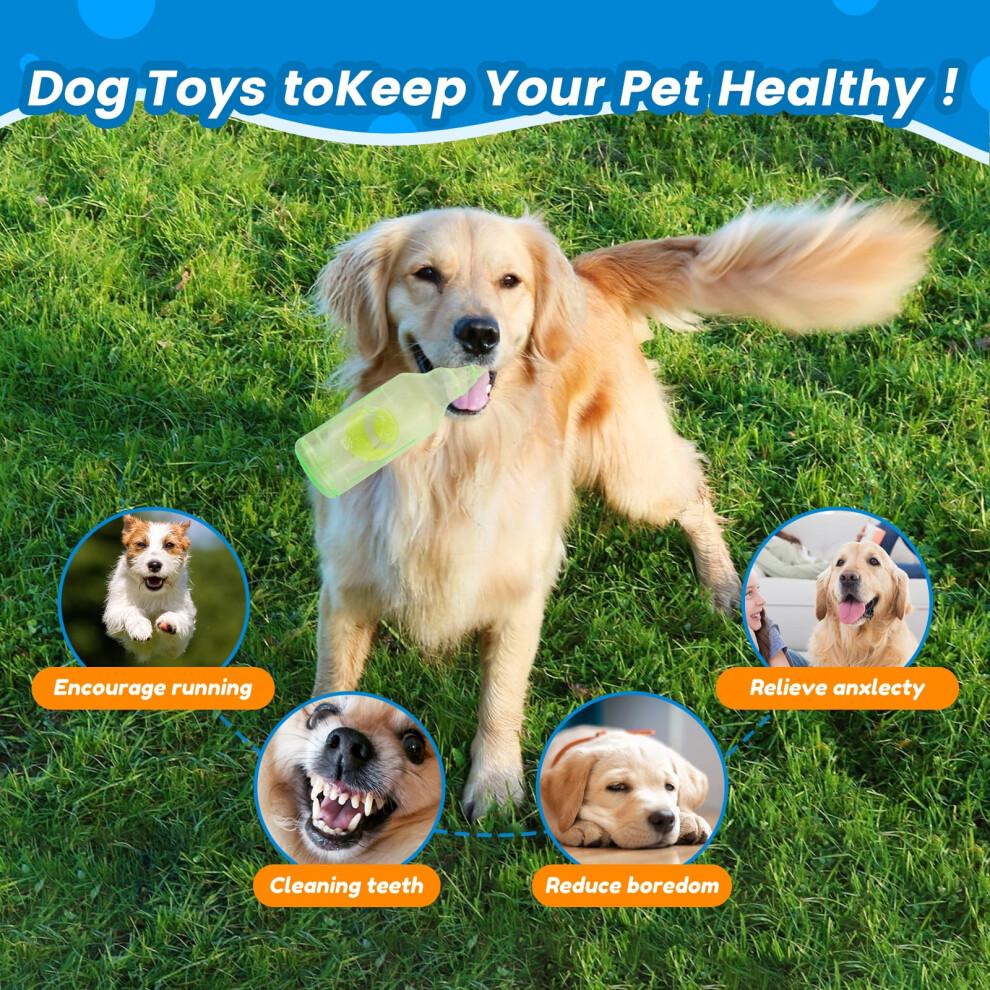 Funny Water Bottle Dog Toy, Interactive Chew Bottle with Ball, Lightweight Dog Water Bottle Toy Compatible with Small, Medium & Large Dogs