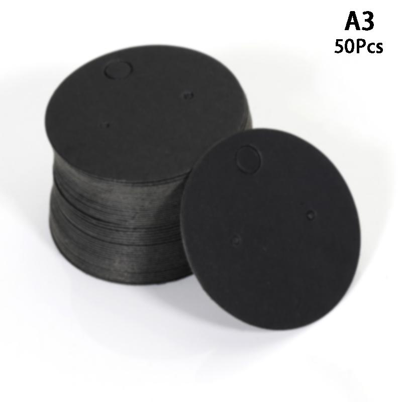 50Pcs Round Cardboard Earring Display Cards Blank Kraft Paper Jewelry Hanging Tags For Earring Ear Studs Selling Packaging