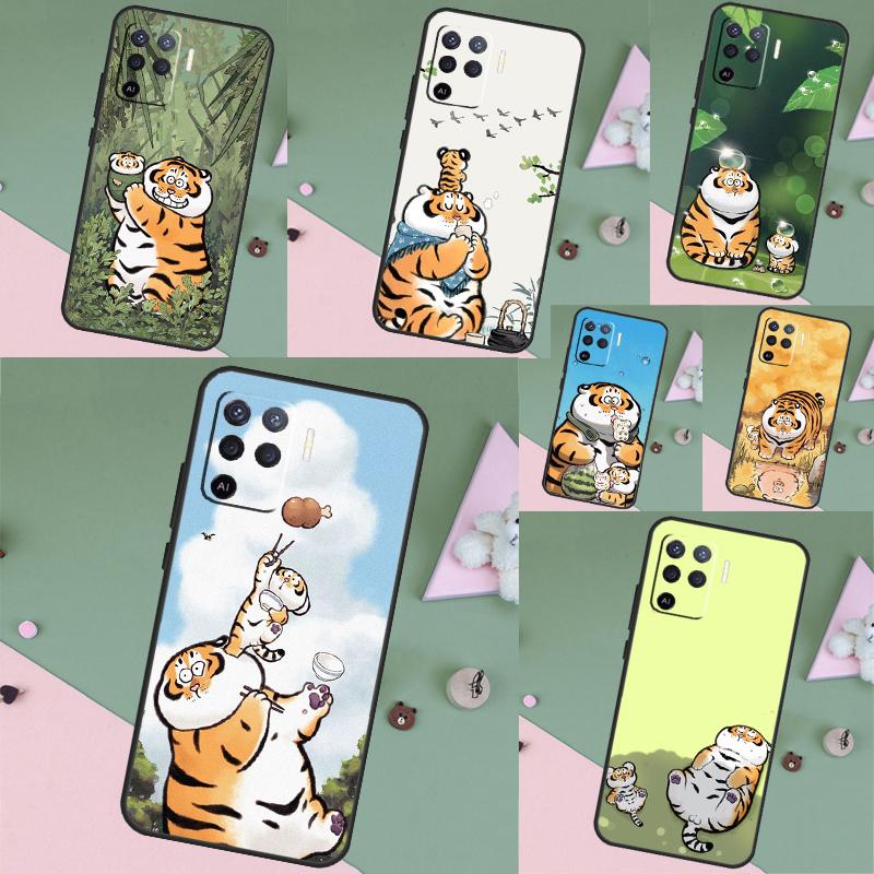 Мультяшный Толстый Тигр Для OPPO A6 A5 Pro A15 A17 A77 A16 A76 A96 A18 A38 A58 A78 A98 A54 A74 A94 A40 A60 A80 Чехол