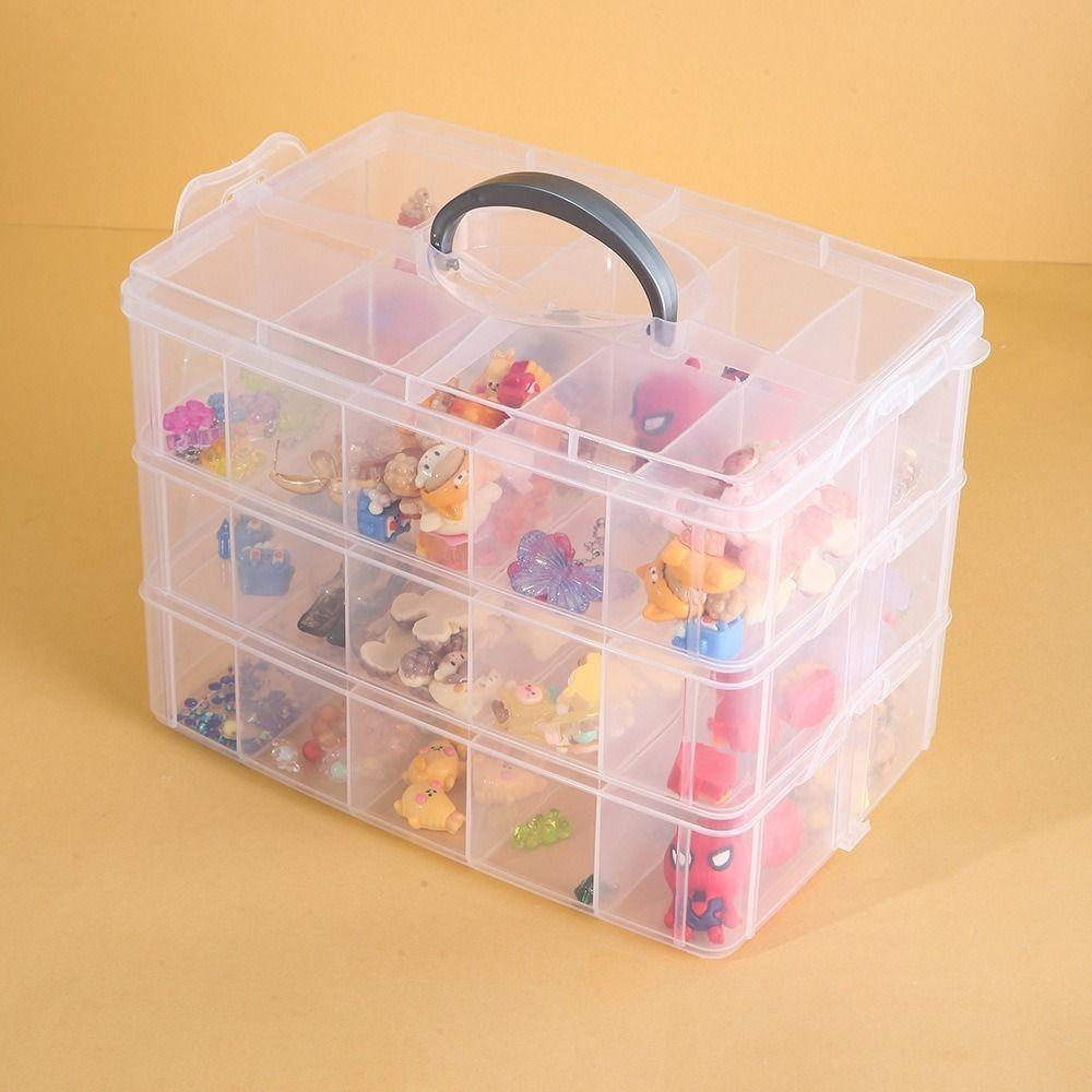 3-слойный пластиковый ящик для хранения 18 ячеек Органайзер для игрушек и мелочей Настольный