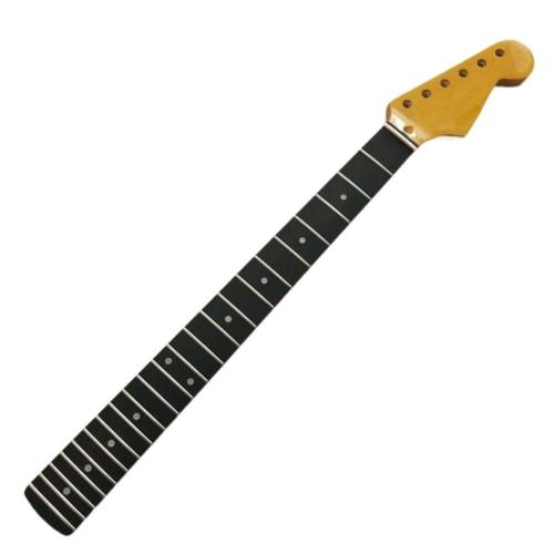22-fret 25.5-inch Maple Guitar Neck with Ebony Fingerboard and Dot Inlay Replacement