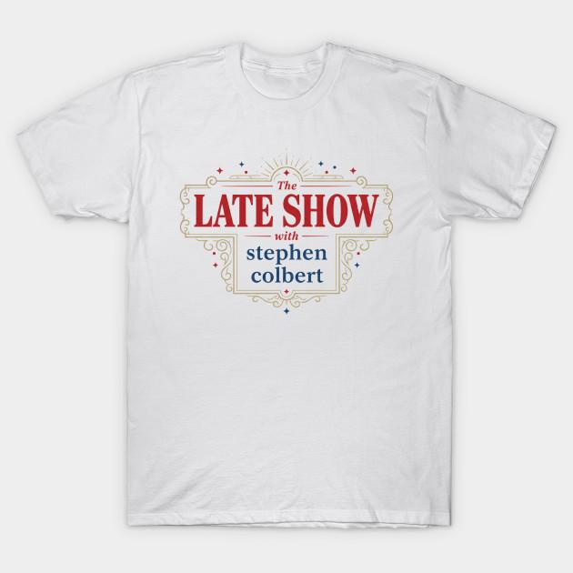 Asian Size Men Print T-shirt Late Show With Stephen Colbert No-Cut Heat Transfer Print Cotton Tshirt