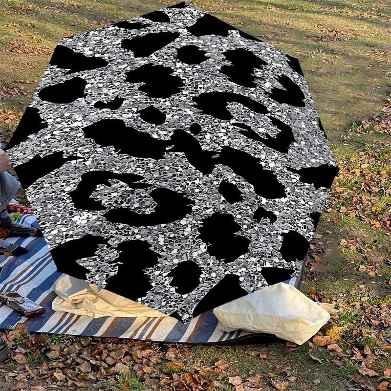 1PC Leopard print Umbrella-8-Rib Reinforced, Automatic Open, Lightweight & Durable, Cute Fashion Accessory for Outdoor-K1238