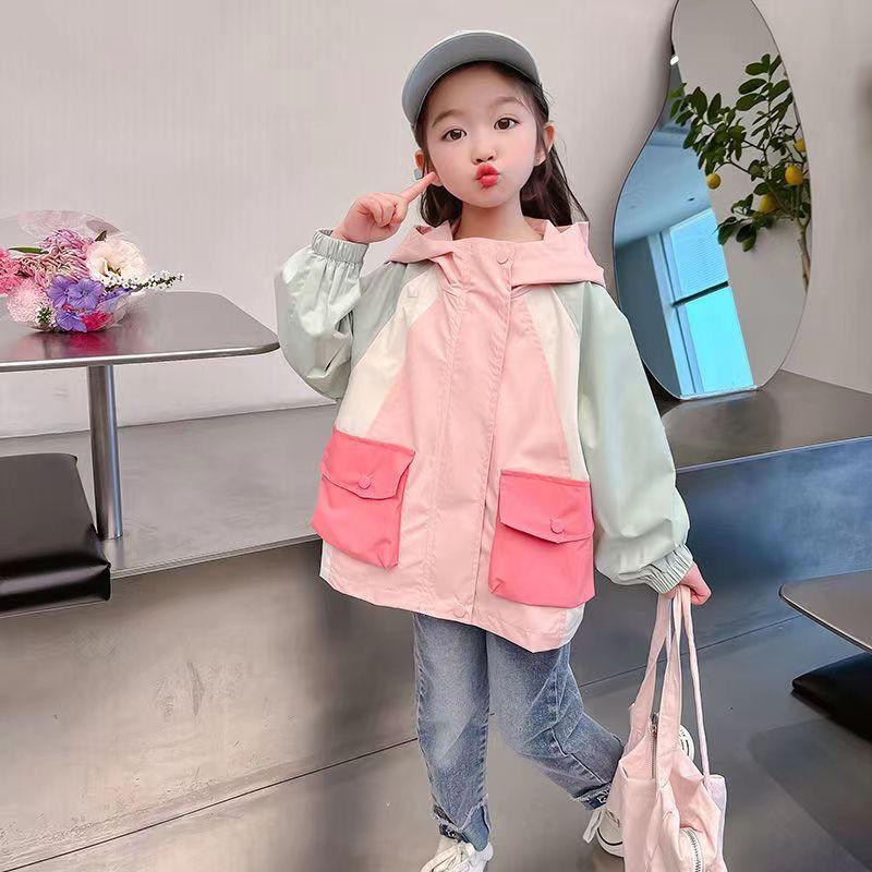 Girls Spring Fashion Hooded Jackets Coats Autumn Children Clothes New Casual Zipper Outerwear 1-12 Year Old
