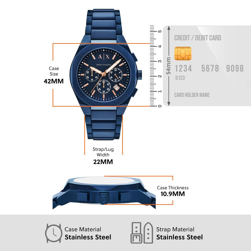 Armani Exchange Sync AX4189 Blue AX Men's Watch,