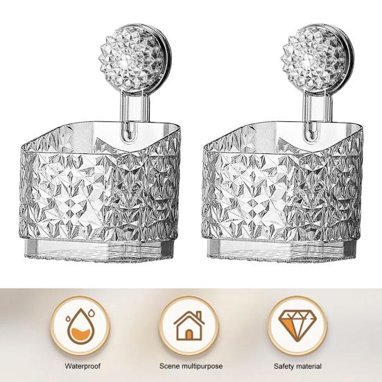 Душевая кабина, корзина для хранения в ванной комнате с присоской, большая вместимость, прочная несущая способность, сильная всасывающая полка для душа, органайзер