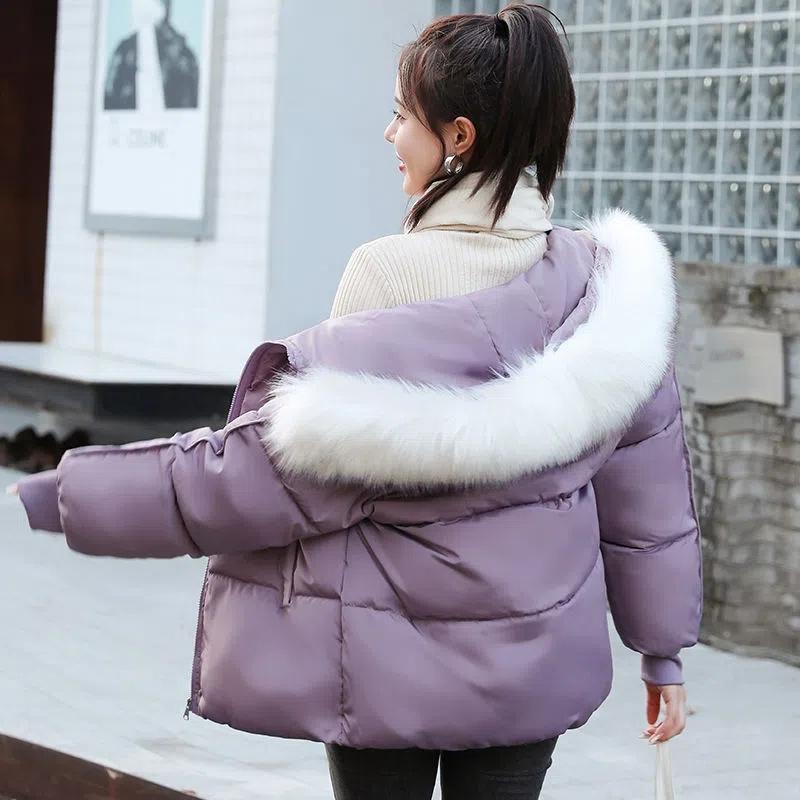 Solid Color Cotton Jackets Korean Style All-match Thick Down Coats Winter Large Size Loose Short Hooded Down-filled Coats