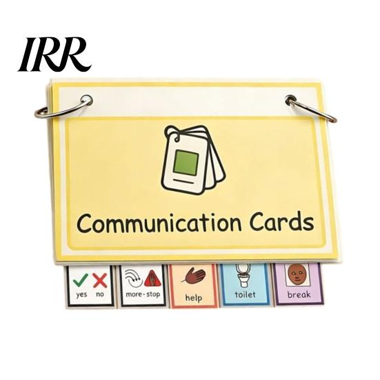 Tear-resistant Communication Tools Basic Needs Cards Set Visual Aid Flash for AAC Speech Delay Non-Verbal Portable Picture Exchange System