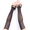 Elegant Long Elastic Tulle Fingerless Gloves Driving Sun Protection Mesh Arm Sleeves Party Costume Accessories