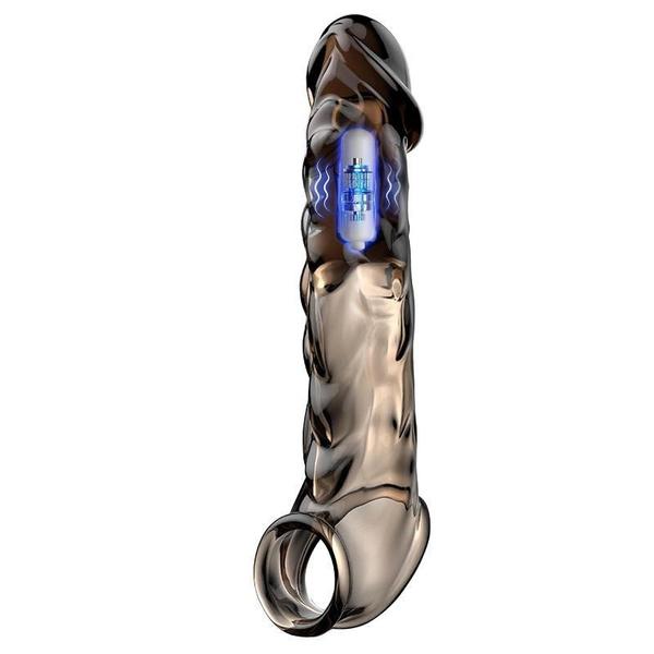 1 шт. силиконовый рукав для пениса с кольцом для увеличения пениса, перезаряжаемый многоразовый реалистичный текстурированный увеличитель пениса, товары для взрослых с задержкой эякуляции