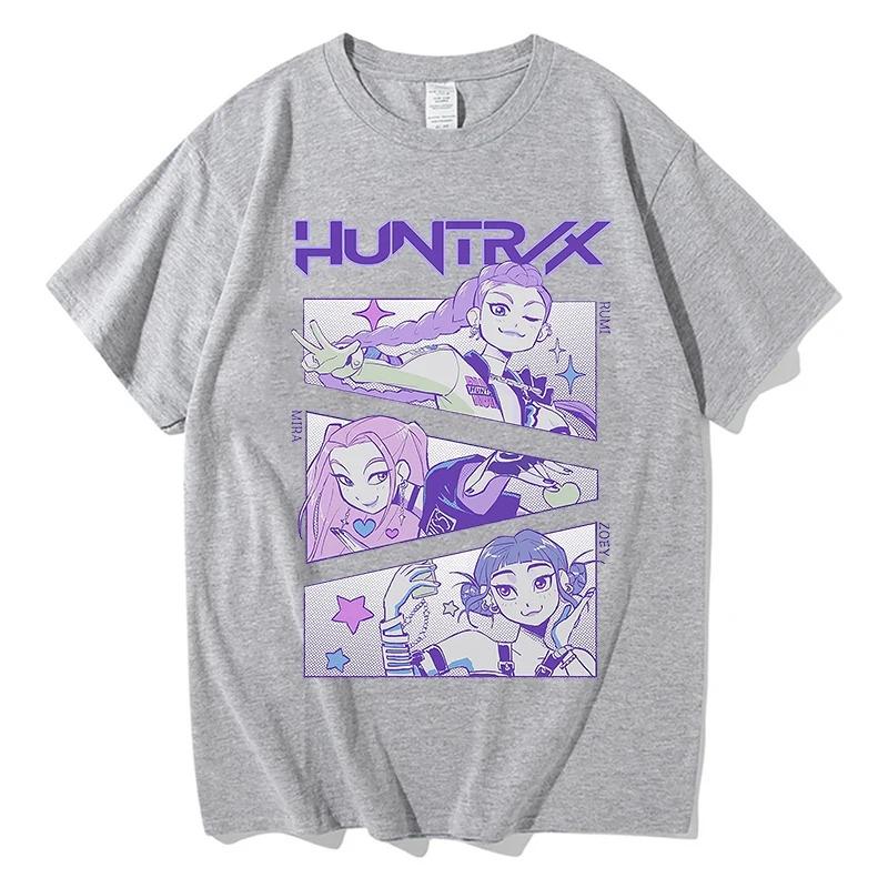 Трендовые свободные топы унисекс уличная хип-хоп мода повседневная футболка аниме K-pop футболки охотников на демонов Харадзюку с круглым вырезом повседневная рубашка подарок