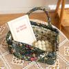 Floral Pattern Storage Basket Women Large Capacity Fabric Sweet Laundry Baskets With Easy Carry Handles Hampers Travel Tote Bag+