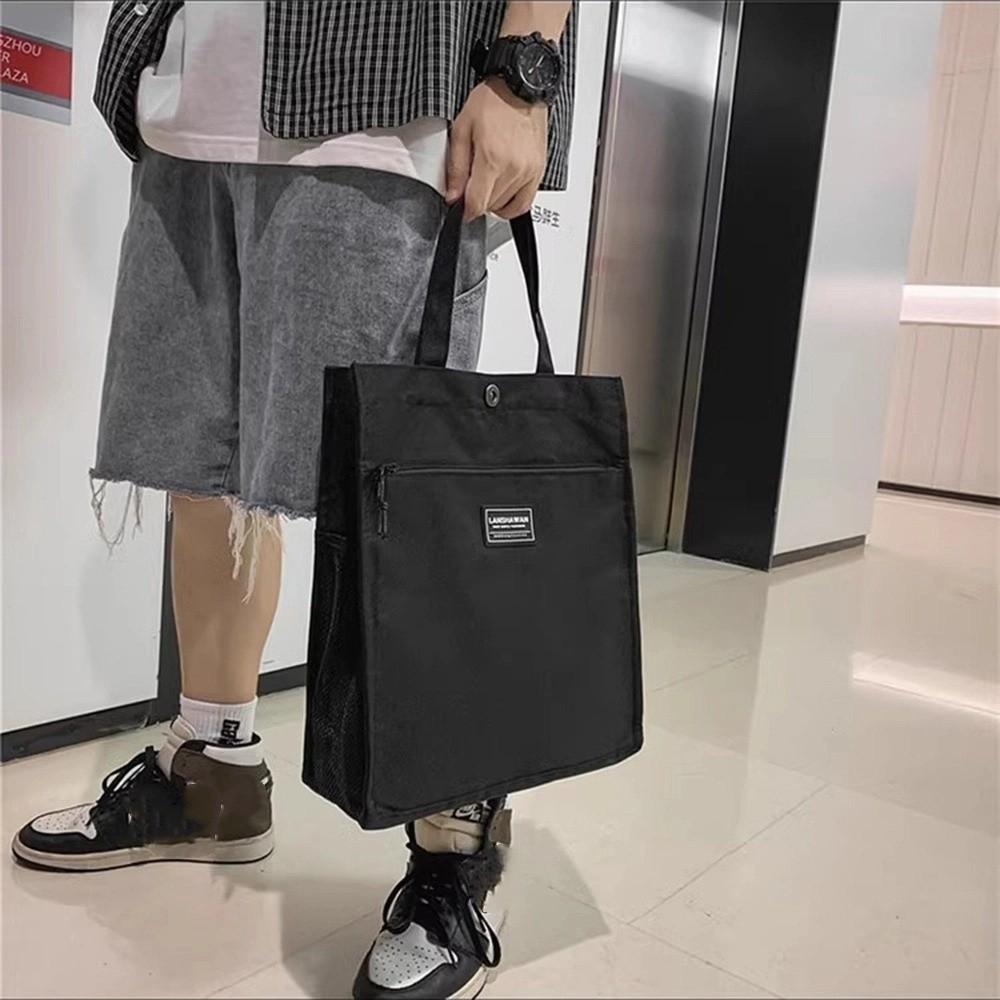 Large Capacity Male Commuting Tote Bag Casual Portable File Bag Stylish Lightweight Handbag  Travel