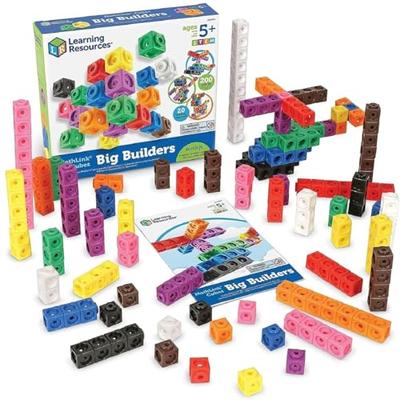 Кубики Learning Resources MathLink Series, большой набор, 200 штук, для детей от 5 лет, LER9291, Оригинал