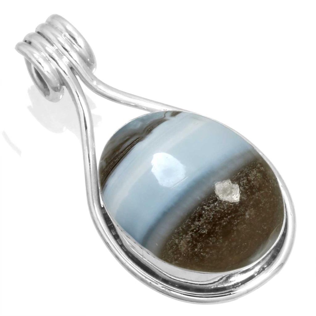 Кулон из стерлингового серебра 925 пробы для женщин, драгоценный камень, ручная работа, ювелирные изделия, пасхальный подарок, амазонит, ангелит, голубой опал, ботсванский агат, мохавский азурит, хризоколла, мода