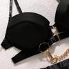 Cinoon Sexy Lingerie For Women Underwear Erotic Garter Belt 3piece Intimate Push Up Bra Luxury Chain Strap Exotic Brief Sets