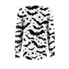Women's Long Sleeve Round Neck T-Shirts Halloween  Print Puff Sleeve Shirts Button Blouses Tops