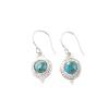 Rare Blue Copper Turquoise Gemstone 925 Sterling Silver Jewelry Earrings 1.43" EE-117-42