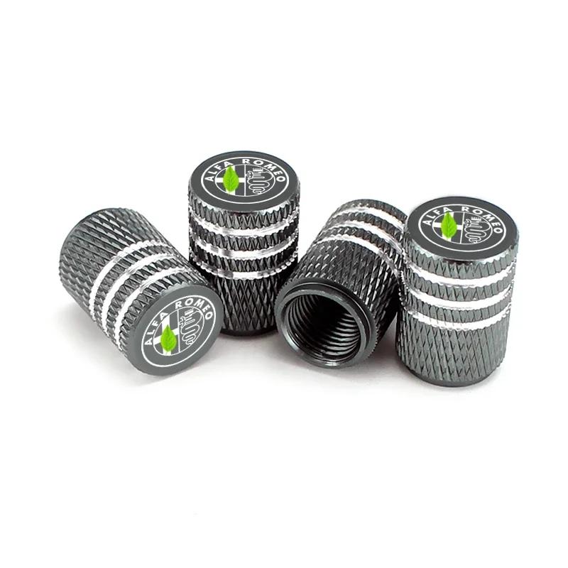 4PCS Metal Wheel Valve Stem Caps Tire Air Cover for Alfa Romeo Spider 147 155 156 159 Giulia Mito Stelvio 4C GT Car Accessories rvcr43