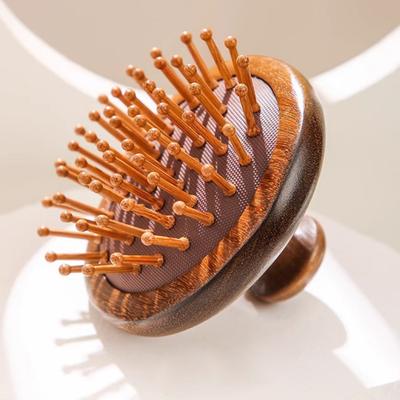 Массажная расческа для кожи головы Yousheng Sandalwood с эргономичной ручкой, круглыми зубцами, антистатическая для роста волос, для мужчин и женщин, деревянная массажная щетка для головы