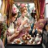 1pc Lady Victoria's Garden Tea Party blanket, al season lightweigh Poster blanket home office outdoor nap multifunc Poster blanketional blanket