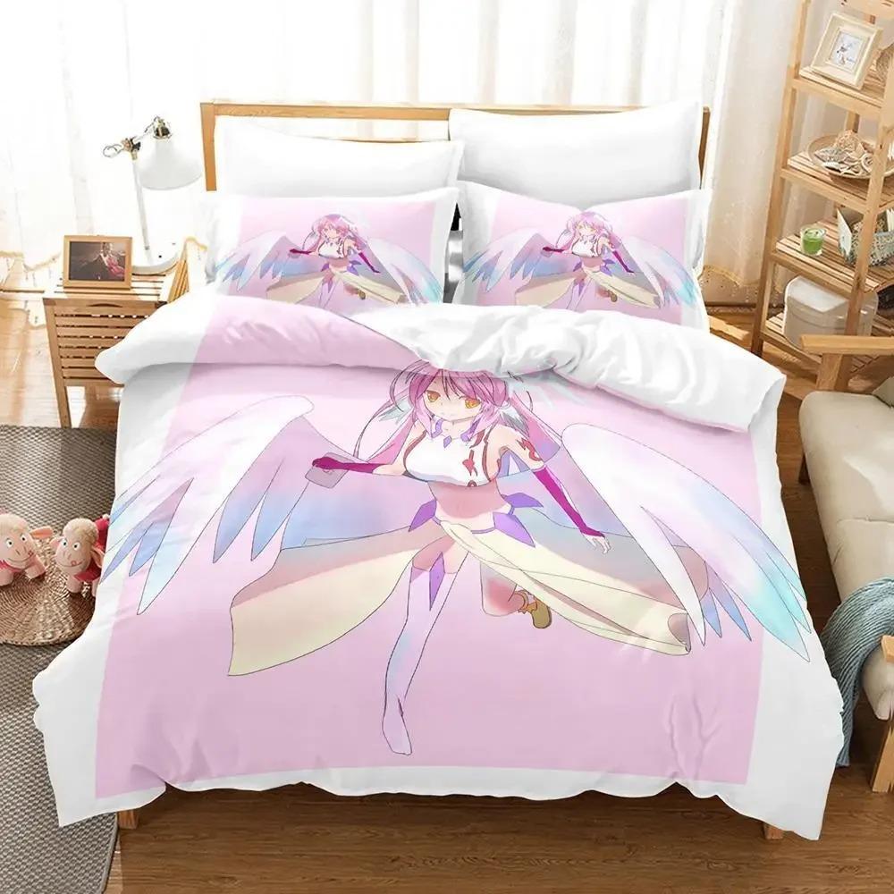Новый комплект постельного белья Game No Game No Life Sora and Shiro Single Twin Full Queen King Size Bed Set Adult Kids Bedroom Duvet Cover Sets
