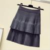 Женская юбка: Весенне-осенняя плиссированная юбка с высокой талией, короткая трикотажная юбка, цельная мини-юбка