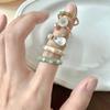 Bunny Pearl Ring Trendy Hepburn Style Ring Female Niche Design High Sense
