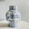 Blue and White Porcelain Vase Creative Vintage Plant Pots Table Decoration Flowers Arrangement Floral Vases Room Aesthetic Decor