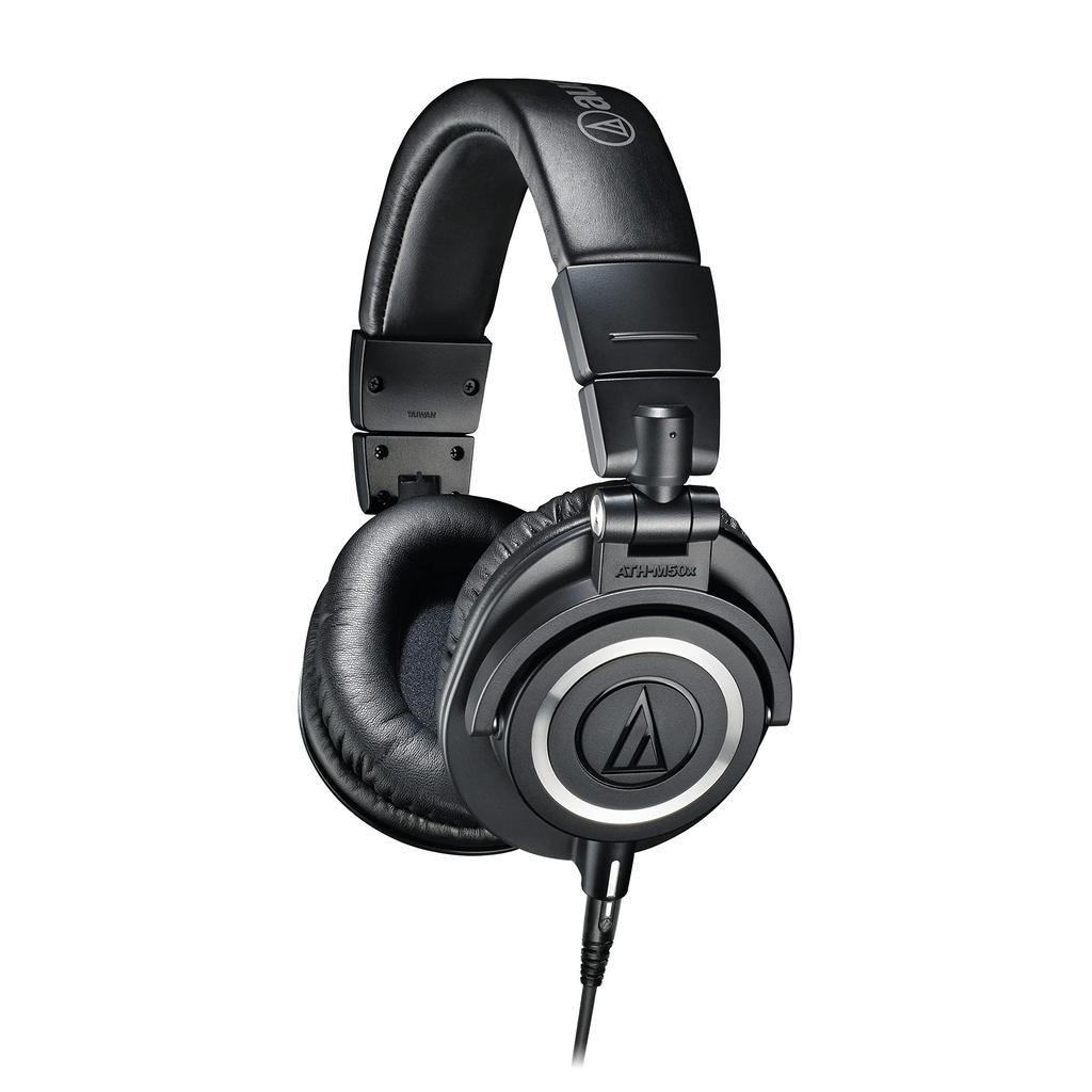 Professional Wired Monitor Headphones for and Home DJing Audio-Technica ATH-M50x DTM, Recording, Mixing, Mastering, (Black)
