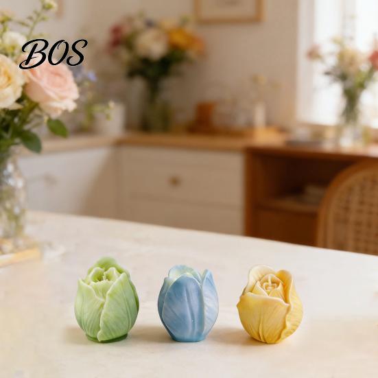 Silicone Flower Mold Tulip Mold, 3D Floral Candle Making for Soap Fondant Chocolate Wax Resin Craft, Baking Cake Decorating Rose