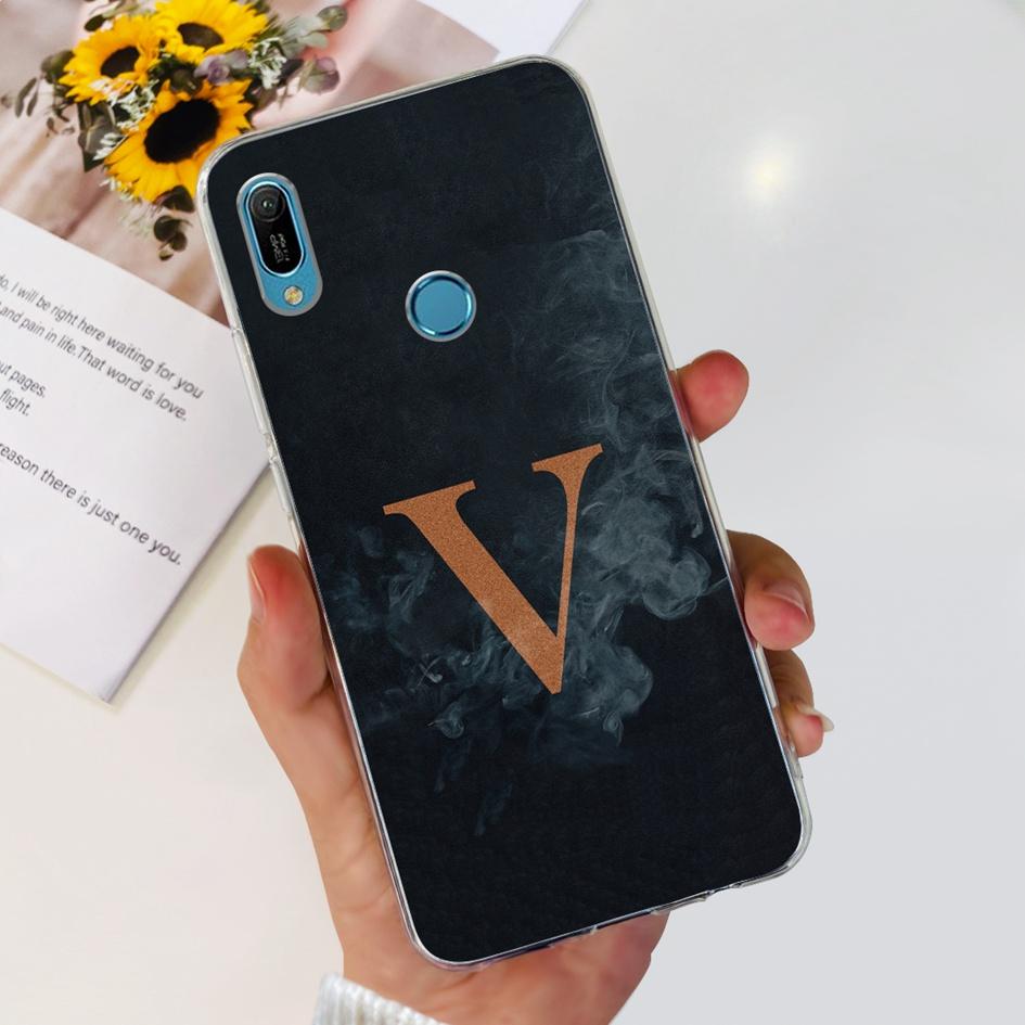 For Huawei Y6s Y6 2019 Case MRD-LX1 MRD-LX3 JAT-L29 JAT-L41 Phone Cover Lovely Letters Clear Bumper For Huawei Y6 Pro 2019 Funda