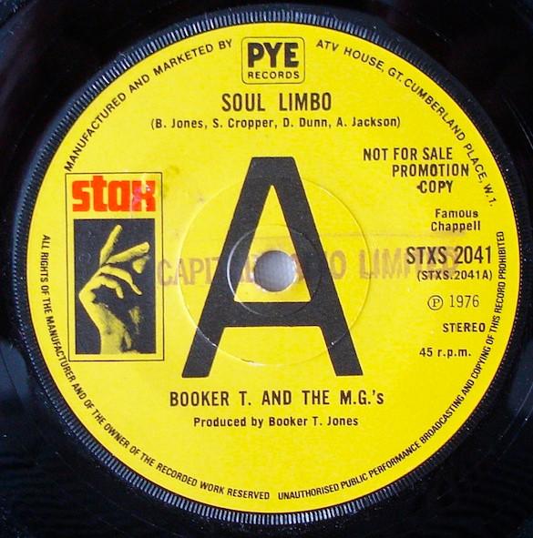 7-дюймовая пластинка BOOKER T & THE MG'S - Soul Limbo STXS2041PROMO Stax 1976 UK Soul/Funk Б/у
