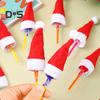20 Pcs Christmas Candy Hat Finger Cap Lollipop Decoration Hats Mini Santa Hat New Year Party Table Dinner Decoration Wine Bottle Covers Parties