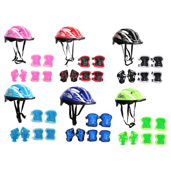 1 комплект, дышащее детское защитное снаряжение, яркий цвет, модный детский велосипедный шлем, защита наколенников и локтей, защита для занятий спортом на открытом воздухе