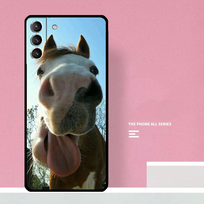 Смешной чехол с животным-лошадью для Samsung Galaxy S23 Ultra S20 FE S21 FE Note 10 20 S8 S9 S10 Plus S22 Ultra