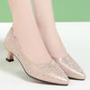 2023 Champagne Sequin & Beaded Leather High Heels: Elegant Wedding & Bridesmaid Shoes for Spring & Autumn