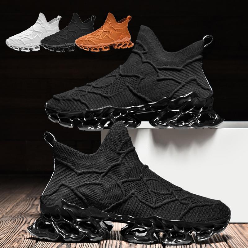 Men's New Style Comfortable Anti-skid Leisure Sports Shoes Lightweight Breathable Knitted Running Sneakers