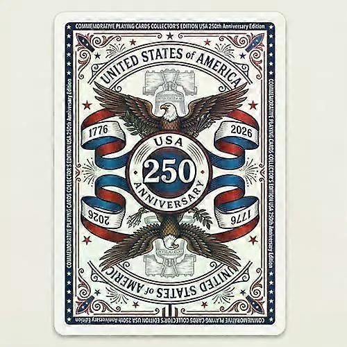 USA 250th Anniversary Commemorative Playing Cards, Patriotic Collector's Edition Deck With Historical American Imagery