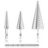 Step Drill Bit,4PCS HSS Metal Countersink 4-12/20/32mm   Triangle Drill Bit,Titanium Coating Screwdriver Drilling