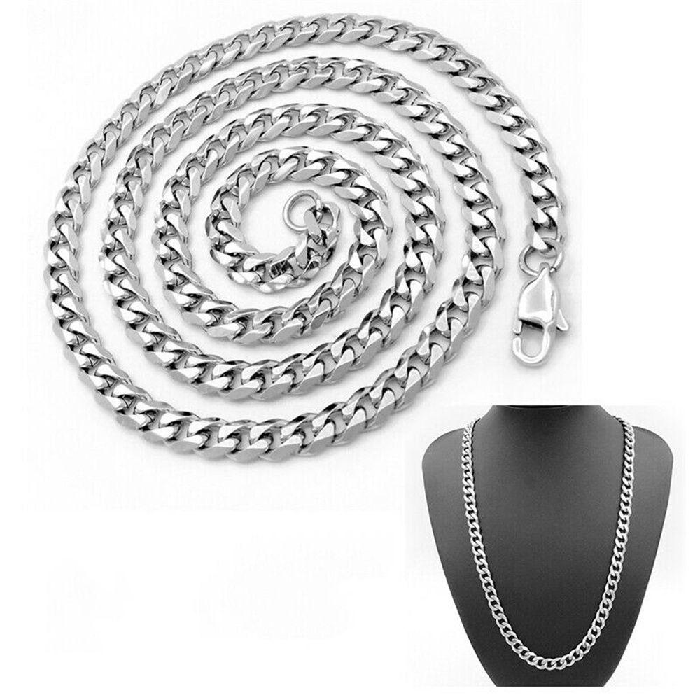 5/7/9/MM Men Punk Gothic Choker Cuban Chain Metal Collar Heavy Link Stainless Steel Necklace