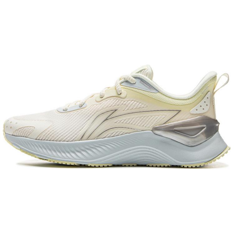 Li-Ning Удобные Универсальные Амортизирующие Упругие Износостойкие Низкие Повседневные Кроссовки для Бега Женские кроссовки Молочно-белые ARHV022-5