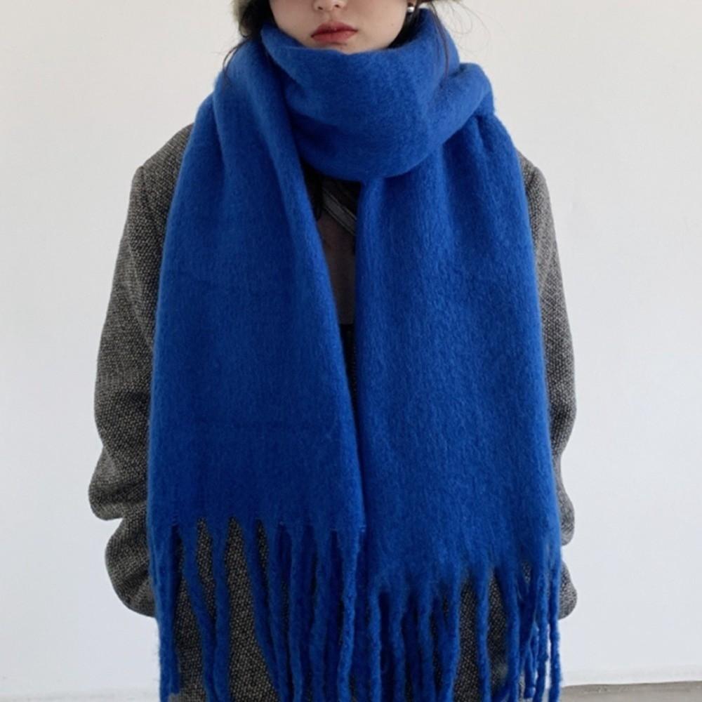 Mohair Wool Scarf Plush Long Shawl Classic Winter Cashmere Scarves Student