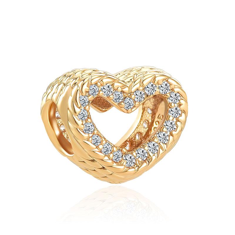 Шарм-корона из сосновых шишек с покрытием из 18-каратного золота, подходит для оригинального браслета, сияющий бусина, сделай сам, женские украшения, подарок, медный брелок, украшения, подарок