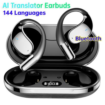 Беспроводные Bluetooth-наушники с функцией перевода на 140 языков, мгновенный переводчик, интеллектуальные голосовые функции, перевод в реальном времени для путешествий.