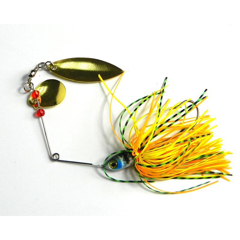 1pc HENGJIA 17.4G Metal Fishing Spinnerbait with 2 Blades for Lake River Lead Head Skirt
