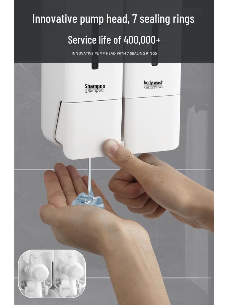 Настенный многоразовый дозатор для шампуня, геля для душа и антисептика для рук